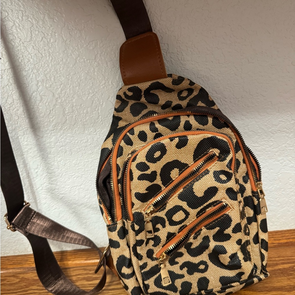Leopard Print Sling Bag